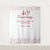 40周年ルビー ハート フォトブース 背景 タペストリー (正面)