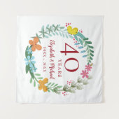 40周年ルビー フラワーバタフライリース タペストリー (正面(横))