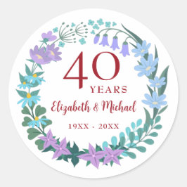 40周年ルビー フローラル ブルーベル  リース ラウンドシール