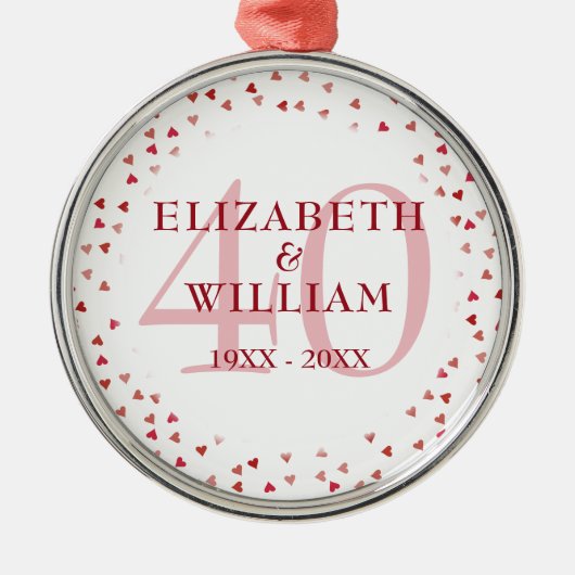 40周年ルビー·ラブハート メタルオーナメント (正面)