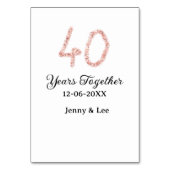 40周年一緒ブラックピンクグリッター太字レター テーブルナンバー (裏面)