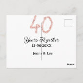 40周年一緒ブラックピンクグリッター太字レター ポストカード (裏面)
