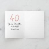 40周年一緒 ブラック ピンク グリッター ボールド レター カード (内部)