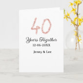 40周年一緒 ブラック ピンク グリッター ボールド レター カード (黄色い花)
