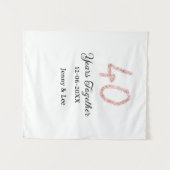 40周年一緒 ブラック ピンク グリッター ボールド レター タペストリー (正面(横))