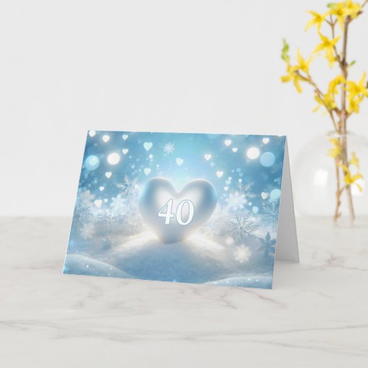 40周年冬ハート カード (黄色い花)