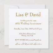 40周年招待状 - 紫のバラ 招待状 (裏面)