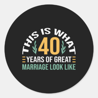 40周年素晴らし40周年結婚記念 ラウンドシール