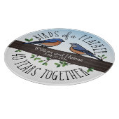 40周年結婚の羽のブルーバード カッティングボード (角)