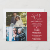 40周年結婚を迎え、今は2枚の写真 招待状 (正面)