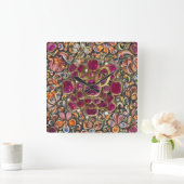 40周年結婚ルビーの結婚両親 スクエア壁時計 (ホーム)