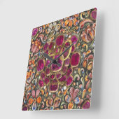 40周年結婚ルビーの結婚両親 スクエア壁時計 (傾斜)