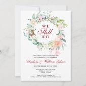 40周年結婚ルビー記念日誓約更新フラワーリング 招待状 (正面)