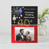 40周年結婚記念とゴールド | 祝祭的なホリデー 招待状 (スタンド正面)