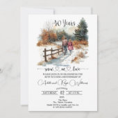 40周年結婚記念の冬の風景 ロマンティック 招待状 (正面)