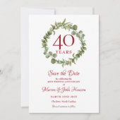 40周年結婚記念のSave the Date 招待状 (正面)