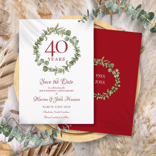 40周年結婚記念のSave the Date 招待状