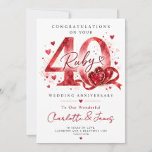 40周年結婚記念カード | ルビーの記念日