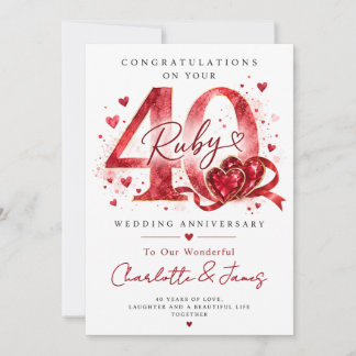 40周年結婚記念カード | ルビーの記念日 シーズンカード