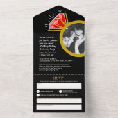 40周年結婚記念パーティールビーレッドリング オールインワン招待状 (内側)