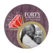 40周年結婚記念パーティールビーレッド宝石 カッティングボード (正面)