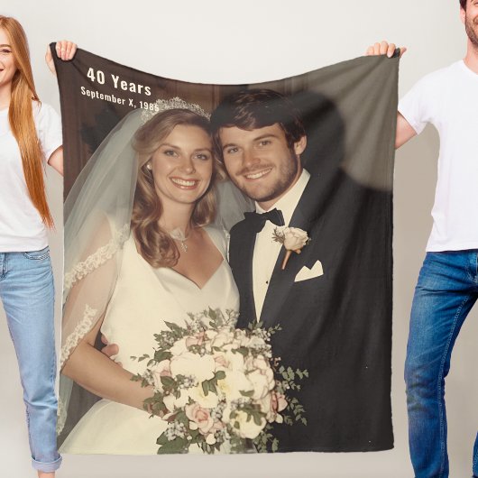 40周年結婚記念フリースブランケット 写真入り フリースブランケット