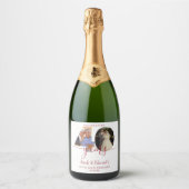40周年結婚記念ルビー2枚写真入り スパークリングワインラベル (正面)