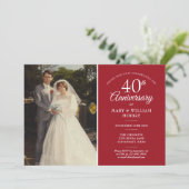 40周年結婚記念写真 ルビー コンフェッティ 招待状 (スタンド正面)