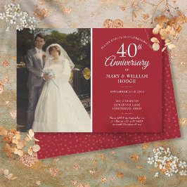 40周年結婚記念写真 ルビー ハート コンフェッティ 招待状