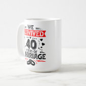 40周年結婚記念日おめでとうカップル記念日 コーヒーマグカップ (正面左)