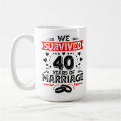 40周年結婚記念日おめでとうカップル記念日 コーヒーマグカップ (左)