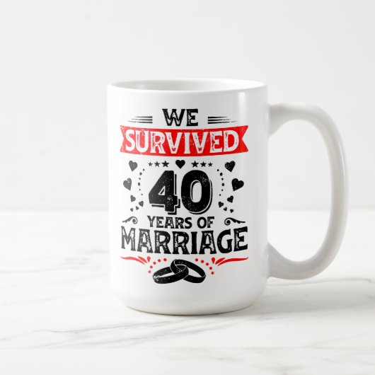 40周年結婚記念日おめでとうカップル記念日 コーヒーマグカップ (右)