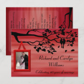 40周年結婚記念日お祝い 招待状 (正面/裏面)