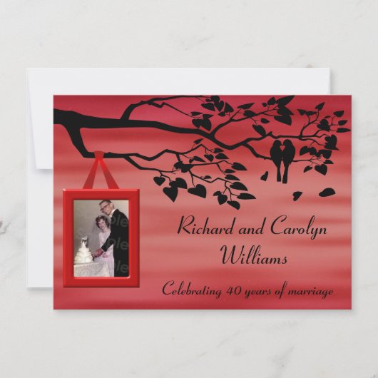 40周年結婚記念日お祝い 招待状 (正面)