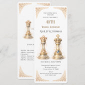 40周年結婚記念日のゴールドキング&クイーン 招待状 (正面/裏面)