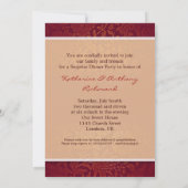 40周年結婚記念日のダマスク赤のヴィンテージ招待状 招待状 (裏面)