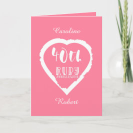 40周年結婚記念日の伝統的なルビー カード