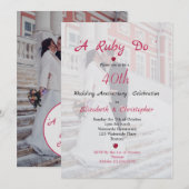 40周年結婚記念日の優雅な写真 A Ruby Do 招待状 (正面/裏面)