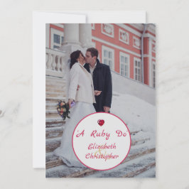 40周年結婚記念日の優雅な写真 A Ruby Do 招待状