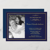 40周年結婚記念日の写真招待状 - 40周年 招待状 (正面/裏面)