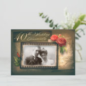 40周年結婚記念日の写真 ヴィンテージの招待状 招待状 (スタンド正面)