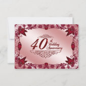 40周年結婚記念日の出欠確認 招待状 (正面)