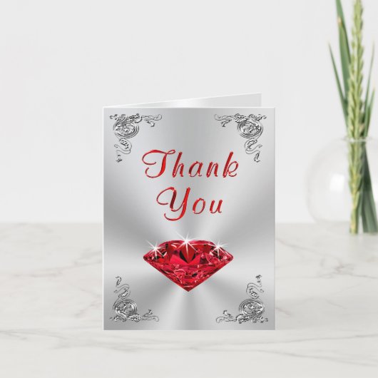 40周年結婚記念日の感謝カード サンキューカード (正面)