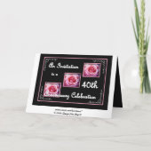 40周年結婚記念日の招待状（バラのデザイン） 招待状 (裏面)