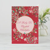 40周年結婚記念日の花の赤いルビーのドゥ 招待状 (スタンド正面)