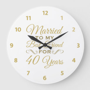40周年結婚記念日の親友 ラージ壁時計