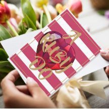 40周年結婚記念日の赤いストライプのエレガント