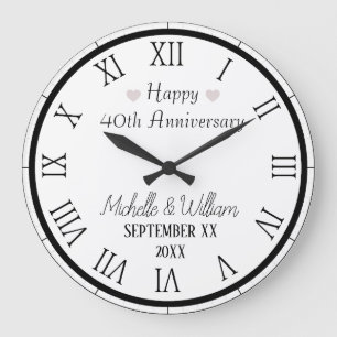 40周年結婚記念日オリジナルギフト ラージ壁時計