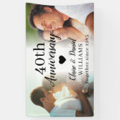 40周年結婚記念日オーダーメイド2枚写真コラージュ 横断幕 (縦)