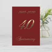 40周年結婚記念日ジュビリー2020 エレガントレッド セーブザデート (スタンド正面)